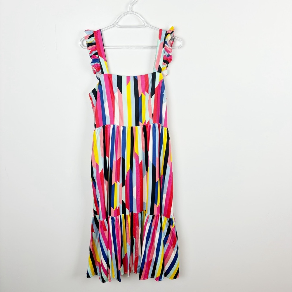 CROSBY by Mollie Burch Multicolor Striped Ruffle Strap Sundress